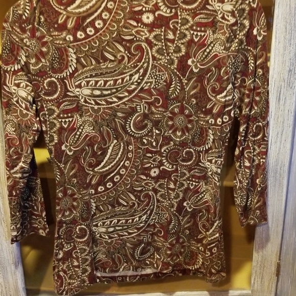 Ann Taylor Loft Multi colored V Neck S. B052 - Picture 4 of 5